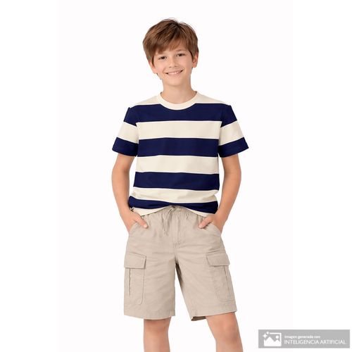 Camiseta bicolor rayado para niño