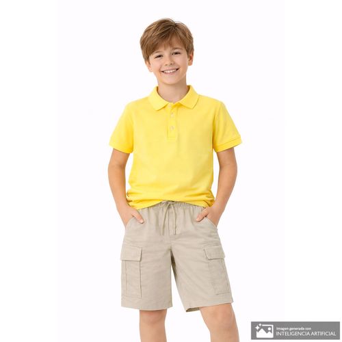 Camisa tipo polo amarillo para niño