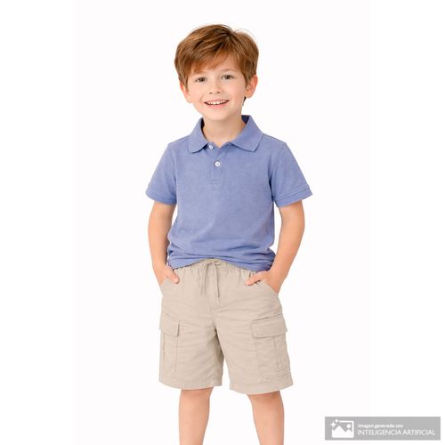 Camisa polo celeste para niño