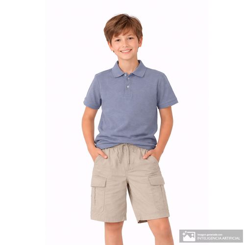 Camisa polo celeste para niño