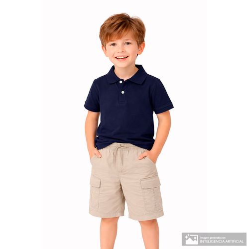 Camisa polo azul navy para niño