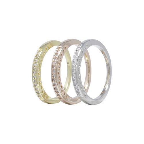 Set de 3 anillos de brass tritonal para mujer