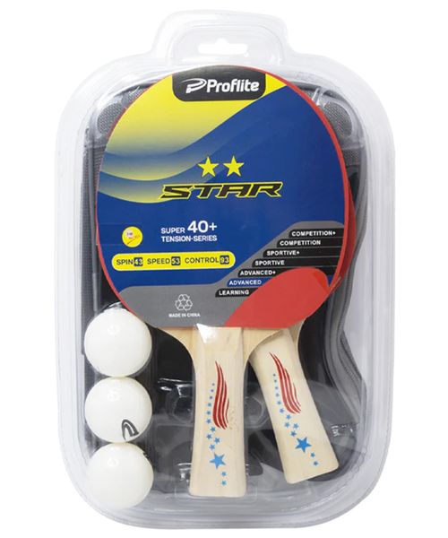 Set de raquetas de tenis de mesa Proflite profesional con agarre ergonómico