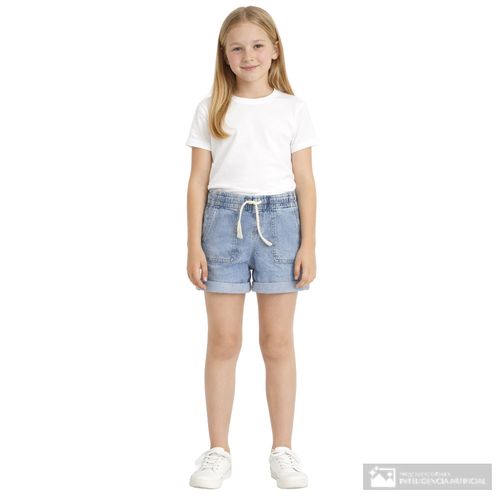 Short celeste denim para niña