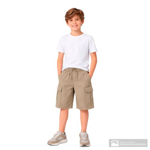 Short beige cargo para niño