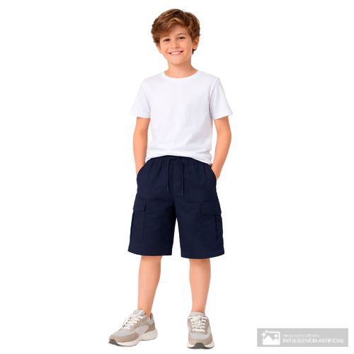 Short azul cargo para niño