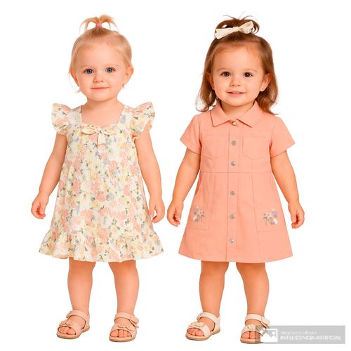 Set de 2 vestidos multicolor para bebé niña