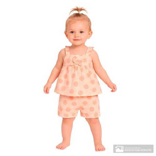 Conjunto de 4 piezas con estampado frutal para bebé niña