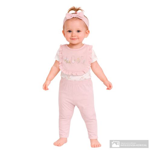 Conjunto de 4 piezas multicolor estampados para bebe niña