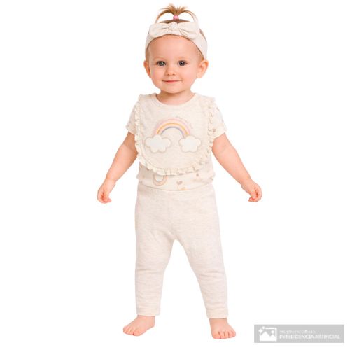 Conjunto de 4 piezas multicolor estampados para bebe niña