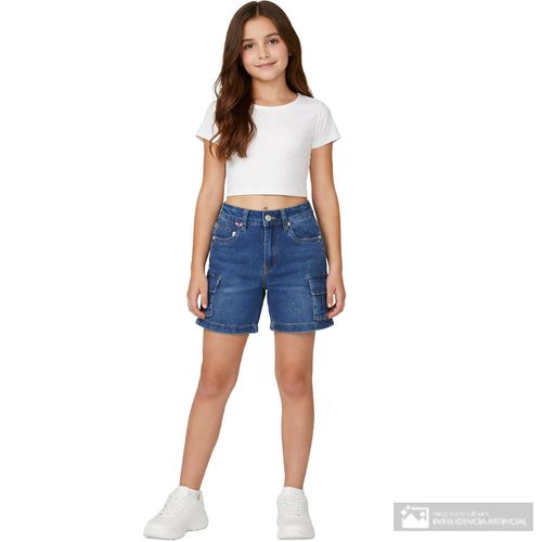 Short azul denim para niña