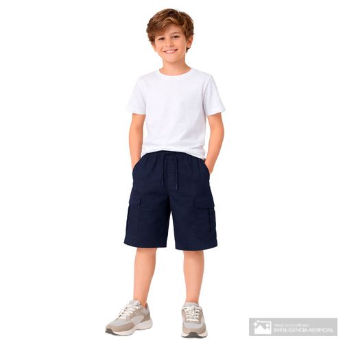 Short azul cargo para niño