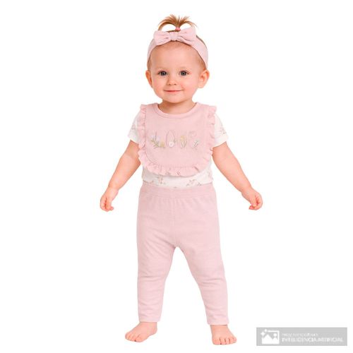 Conjunto de 4 piezas multicolor estampados para bebe niña