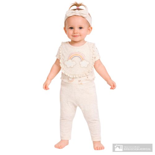 Conjunto de 4 piezas multicolor estampados para bebe niña