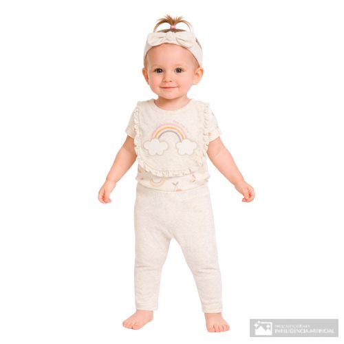 Conjunto de 4 piezas multicolor estampados para bebe niña