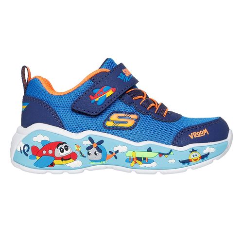 Zapato deportivo casual Skechers azul para bebé niño