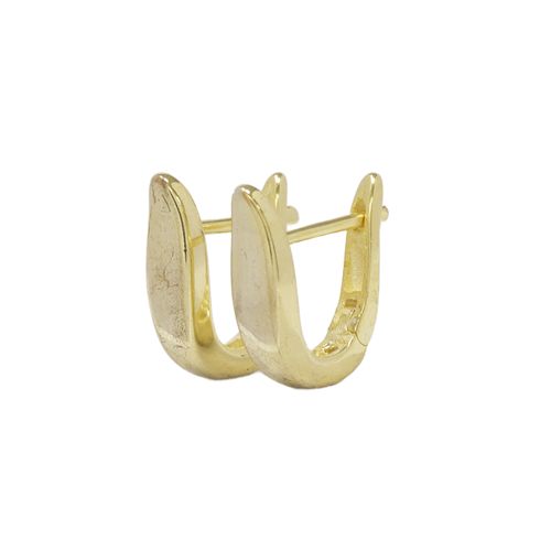 Argollas en forma de u de plata en baño de oro para mujer