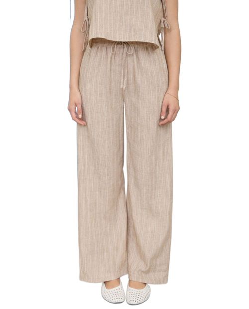 Pantalón Mine pull on rayado de cintura alta para mujer