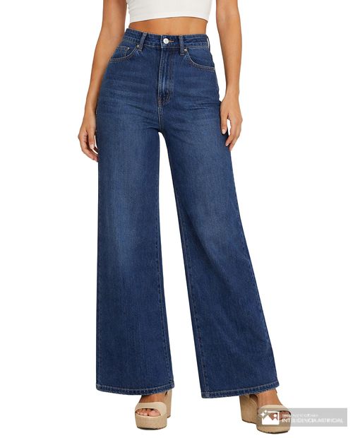 Jeans Vero Moda wide leg azul largo 30" de cintura alta para mujer