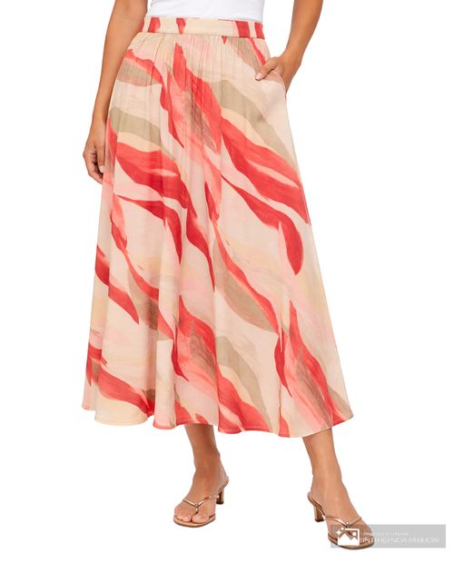Falda Vero Moda midi estampada de cintura alta para mujer