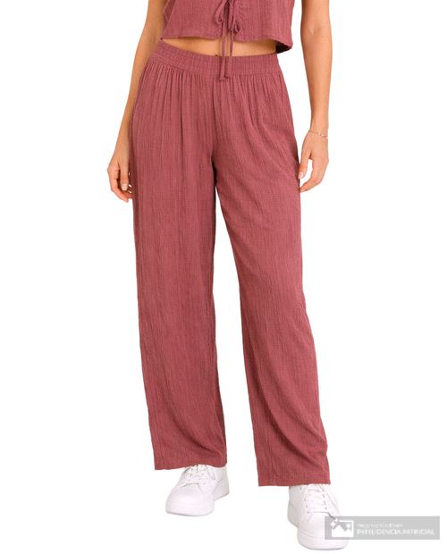 Pantalón ancho Orange rosado con textura para mujer