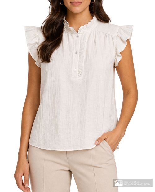 Blusa casual JDY estilo túnica blanca sólida para mujer