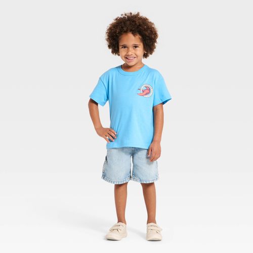 Camiseta celeste con estampado para niño