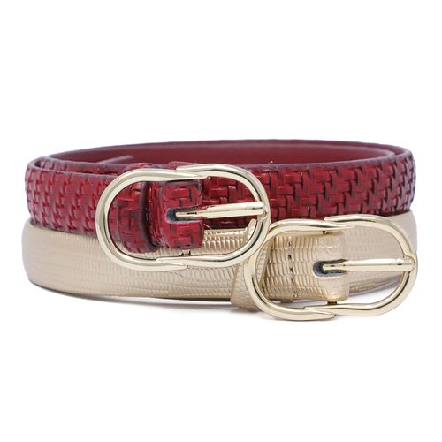 Set de 2 cinchos Sfera rojo/dorado para mujer