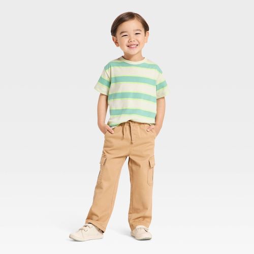 Camiseta beige rayada para niño