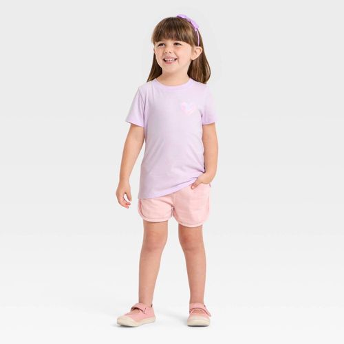 Camiseta morada con estampado para niña