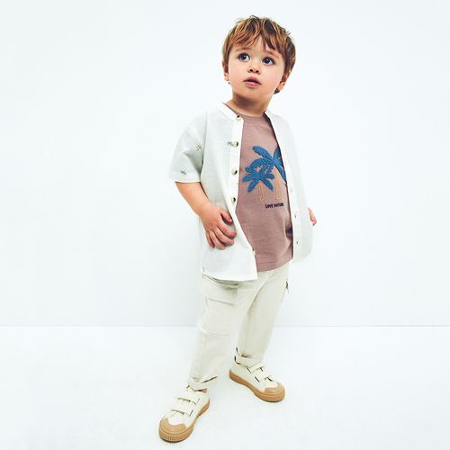 Pantalon cargo beige sólido para bebé niño