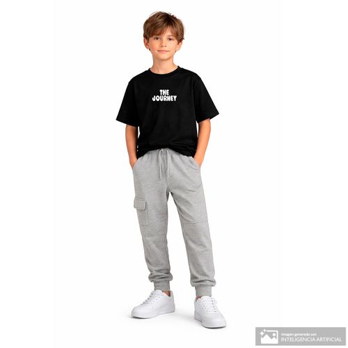 Pantalon jogger sólido gris