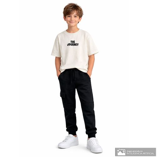 Pantalón jogger negro sólido para niño