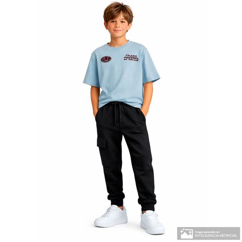 Camiseta celeste con estampado para niño