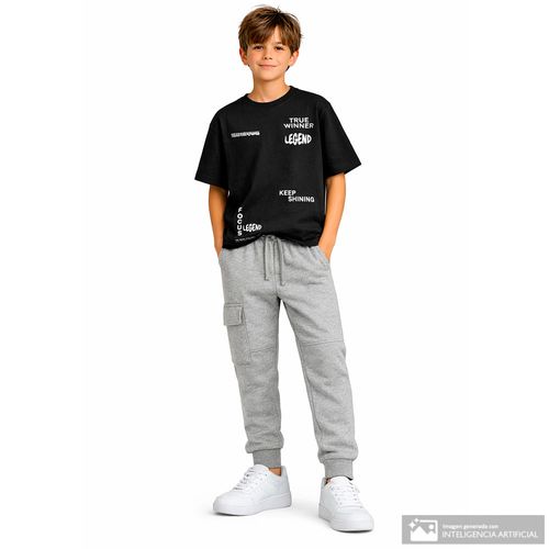 Camiseta negra con estampado para niño