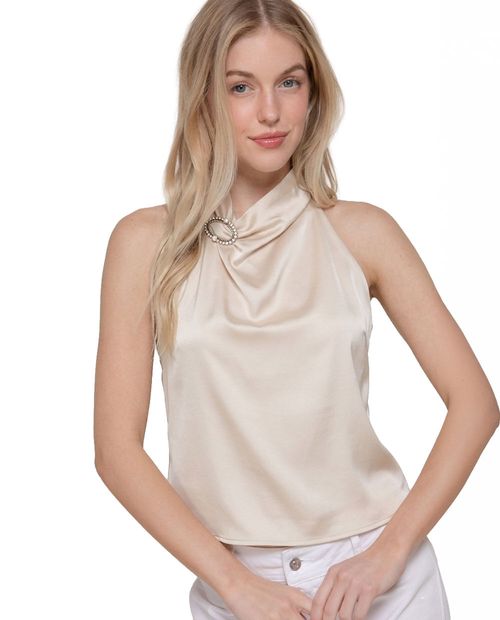 Blusa de satín Active Basic claro satinada para mujer