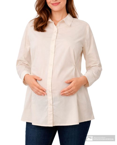 Blusa maternal Ohma blanca sólida para mujer