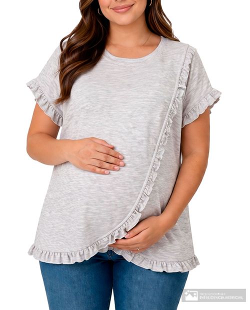 Blusa maternal Ohma blanca sólida para mujer