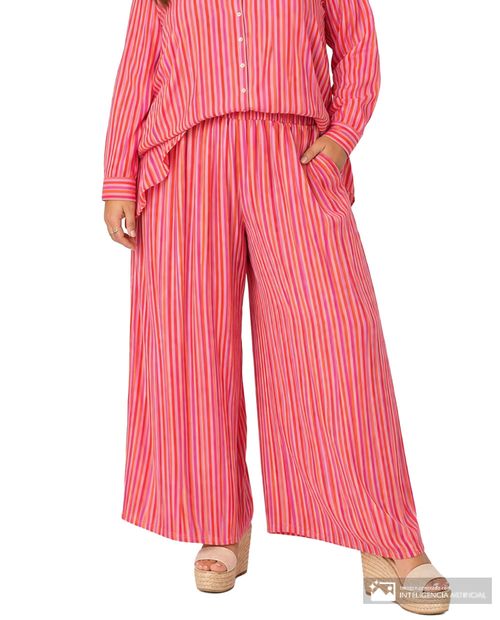 Pantalón More Than Angels straight rayado para mujer