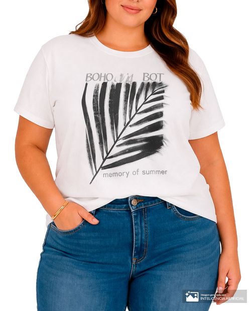 Camiseta Unexpected blanca estampado boho para mujer