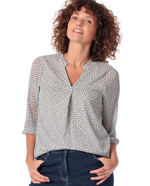 Blusa Punt Roma blanca estampada para mujer