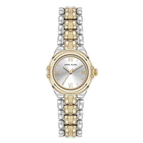 Reloj Anne Klein análogo hexagonal de metal combinado dorado y plateado para mujer