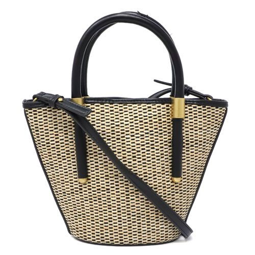 Cartera mini tote Sfera color negro/beige para mujer