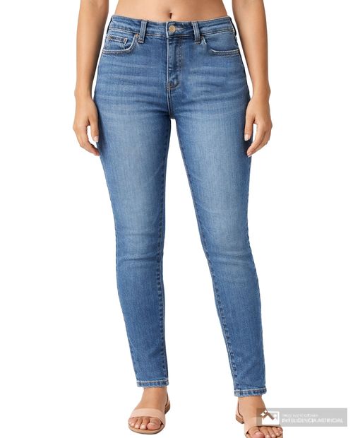 Jeans casual YMI skinny fit azul denim lavado para mujer