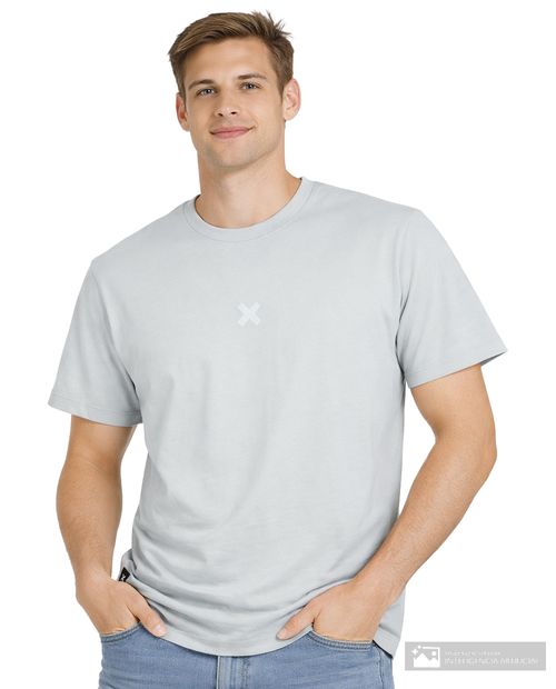 Camiseta casual Blue Banana regular fit celeste sólida para hombre