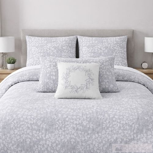 Edredón de poliéster con textura jacquard bordado floral