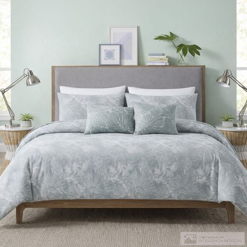 Edredón de poliéster con textura jacquard diseño palmeras