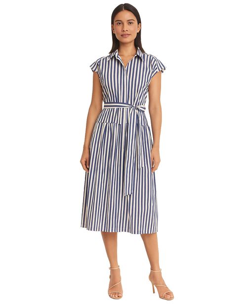Vestido midi Julian And Jordan azul rayado para mujer