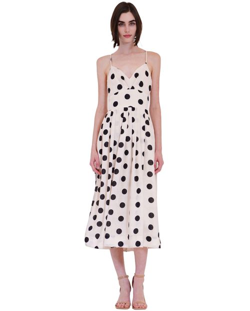 Vestido midi Julian And Jordan blanco con puntos para mujer