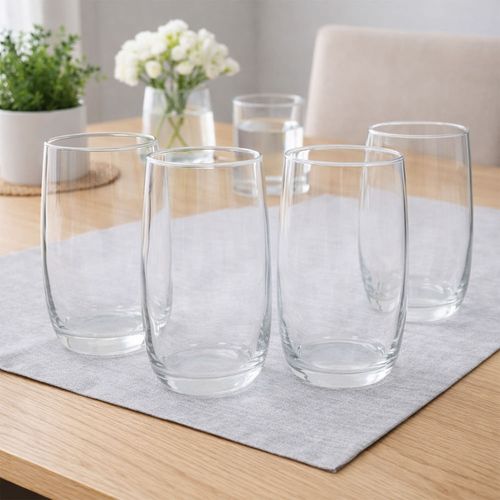 Set de 4 vasos de vidrio con tapa Libbey Glass 570 ml
